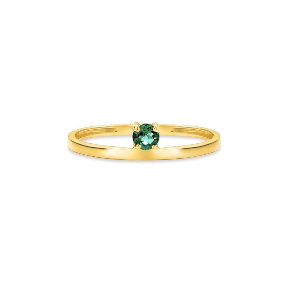 Anel Cores em Ouro Amarelo 18k com Turmalina Verde
