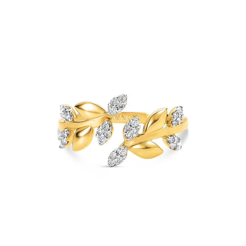 Anel Nature em Ouro Amarelo 18k com Diamantes