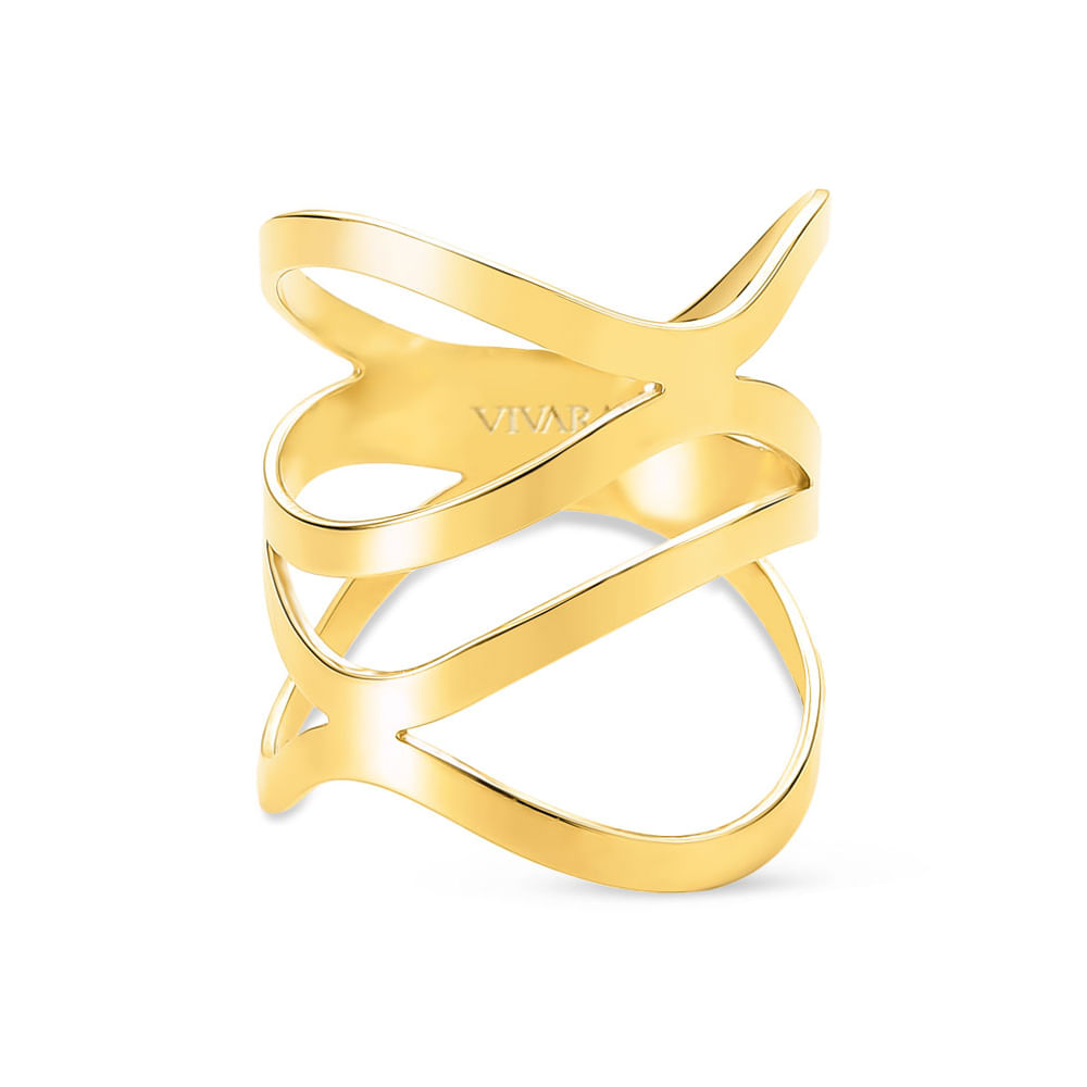 Anel Gold Curva em Ouro Amarelo 18k