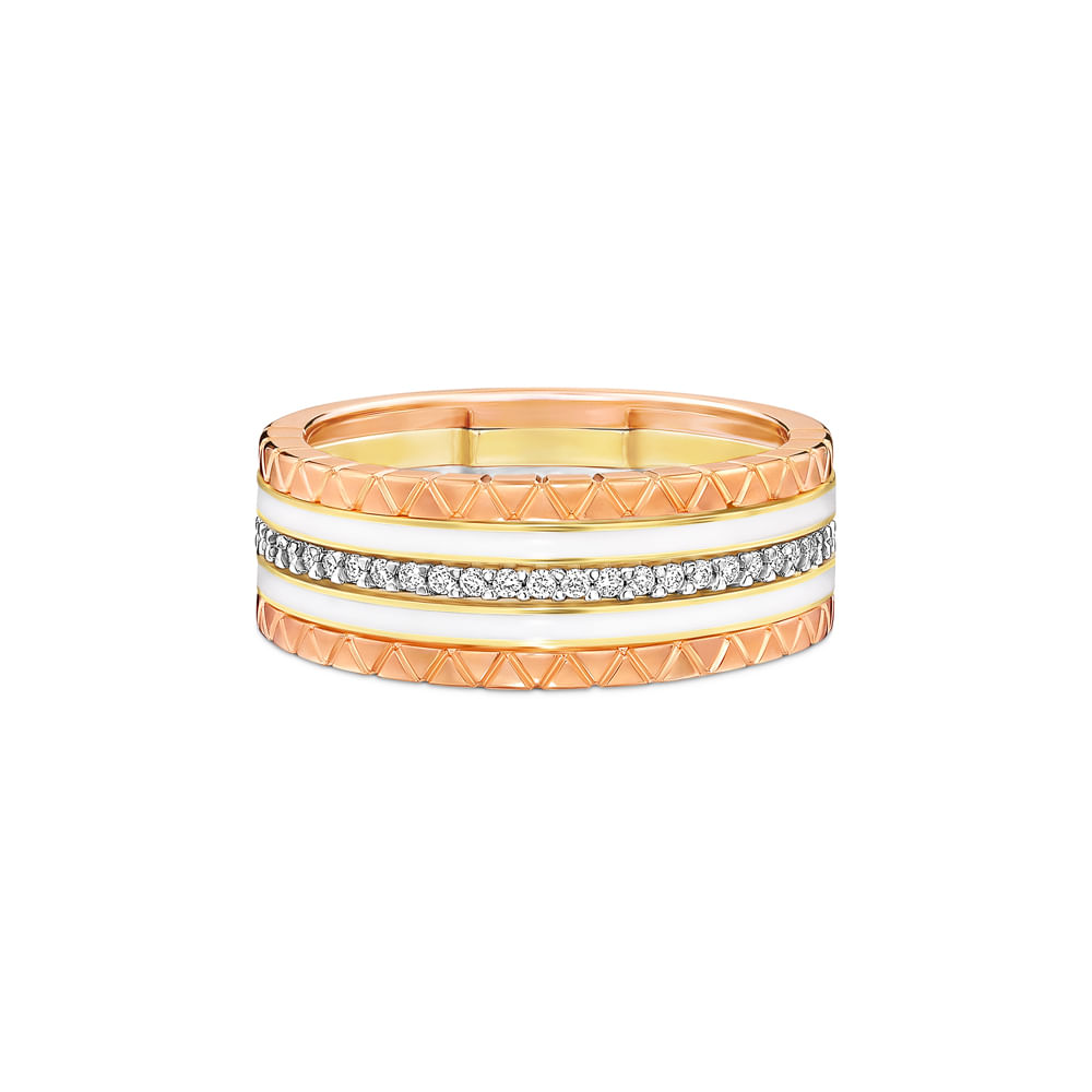 Anel Icona em Ouro Amarelo, Ouro Branco e Ouro Rosé 18k com Diamantes