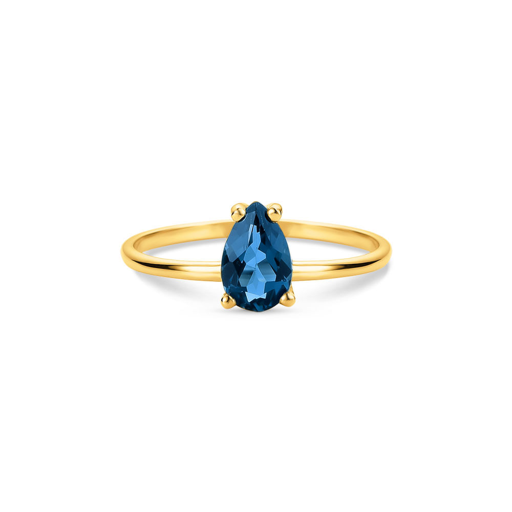 Anel Unique em Ouro Amarelo 18k com Topázio London