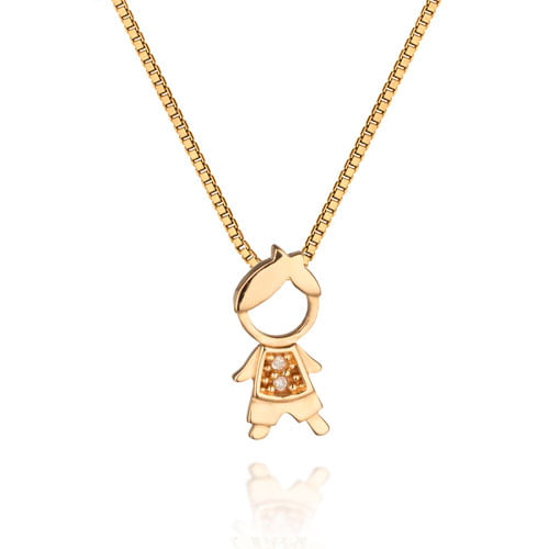 Pingente Menino Ouro Amarelo e Diamante, 11mm
