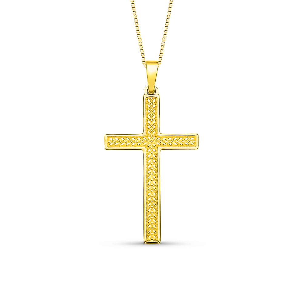 Pingente Apolo Cruz em Ouro Amarelo 18k, 38mm