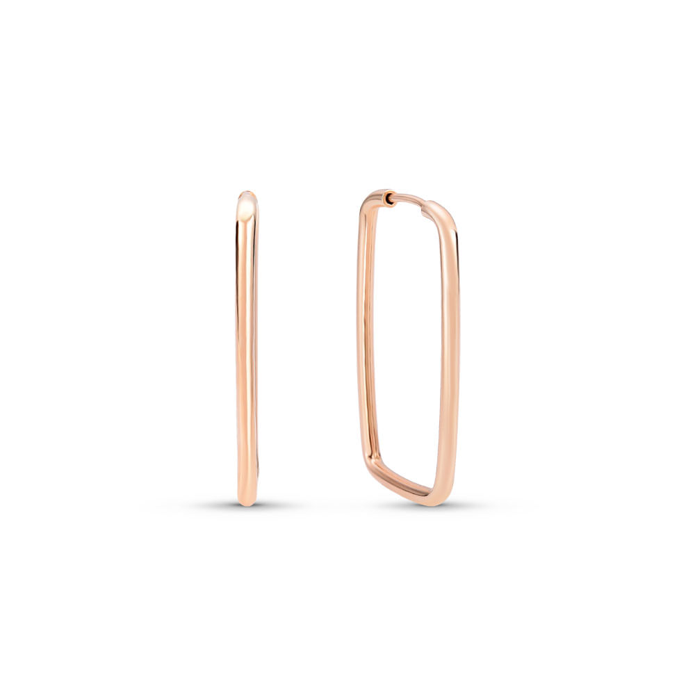 Argola Life Retângulo com Banho em Ouro Rosé | Vivara