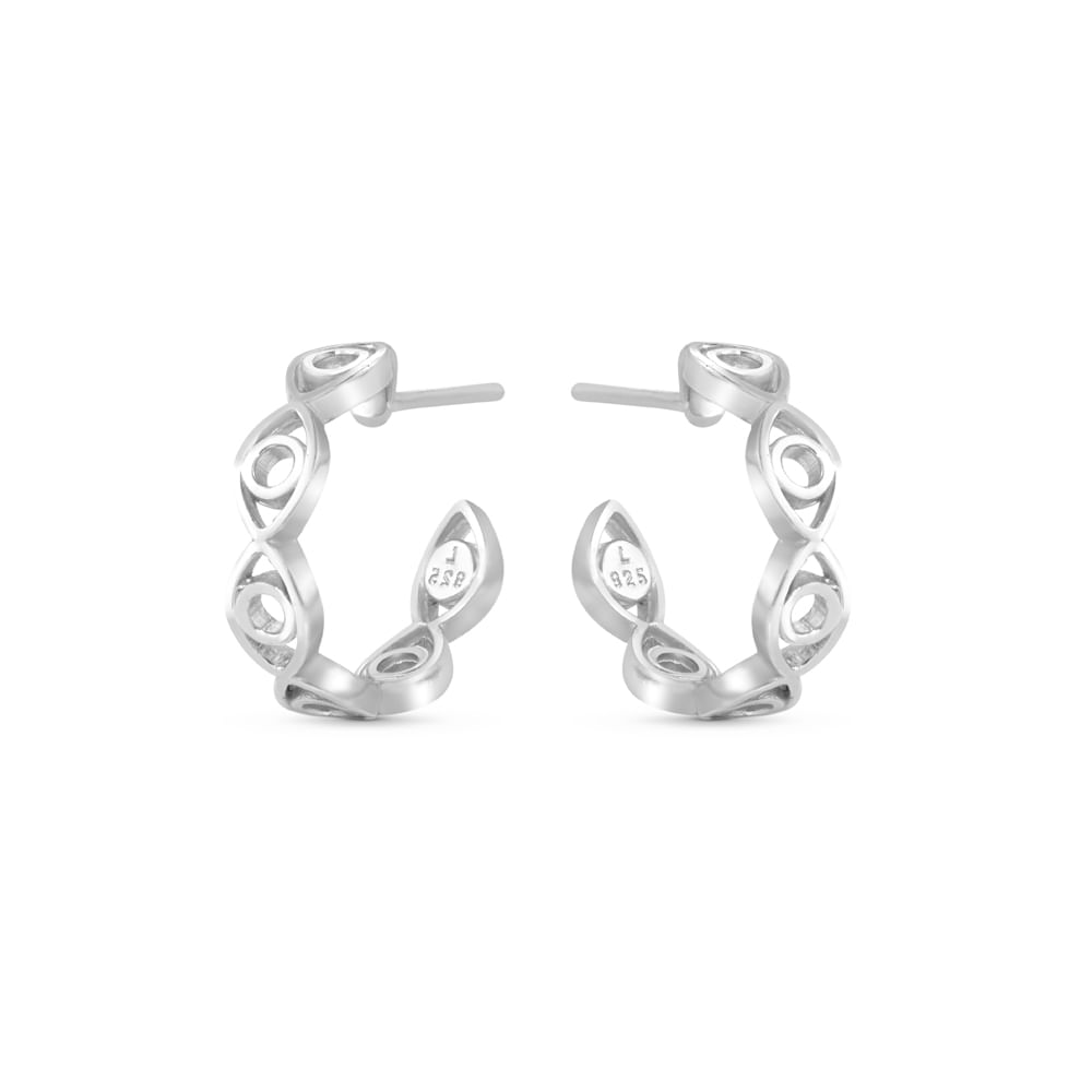 Brinco Argola Life Olho Grego em Prata 925, 19,5 mm