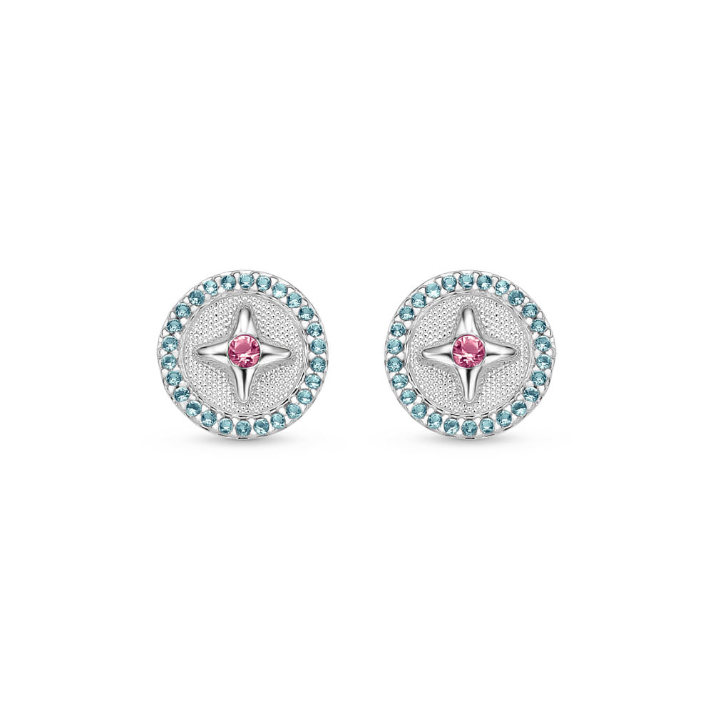 Brinco Life Amor Místico Estrela Prata Cravejado