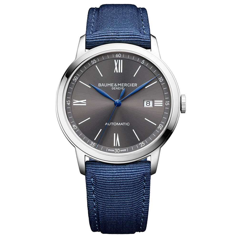 Relógio Baume & Mercier Masculino Couro Azul M0A10608 03 ATM