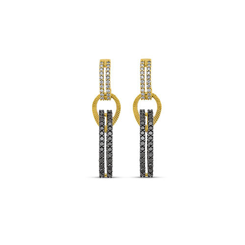 Brinco Simetria em Ouro Amarelo 18k com Diamantes