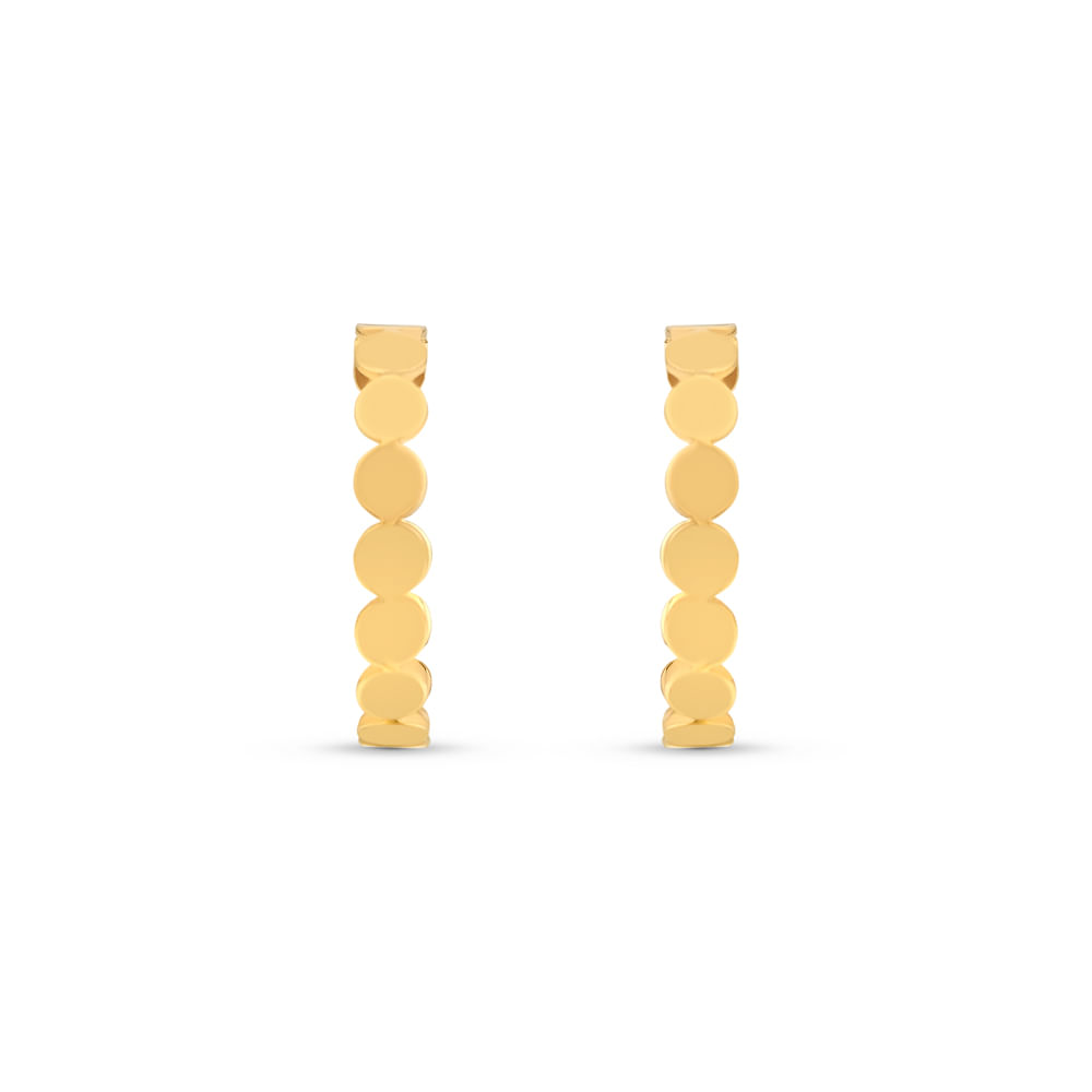 Brinco Argola Gold Dots em Ouro Amarelo 18k