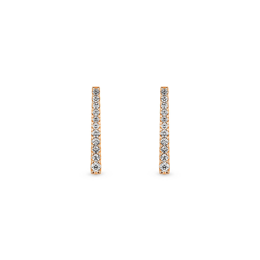 Brinco Ear Hook Arpege em Ouro Rosé 18k com Diamantes