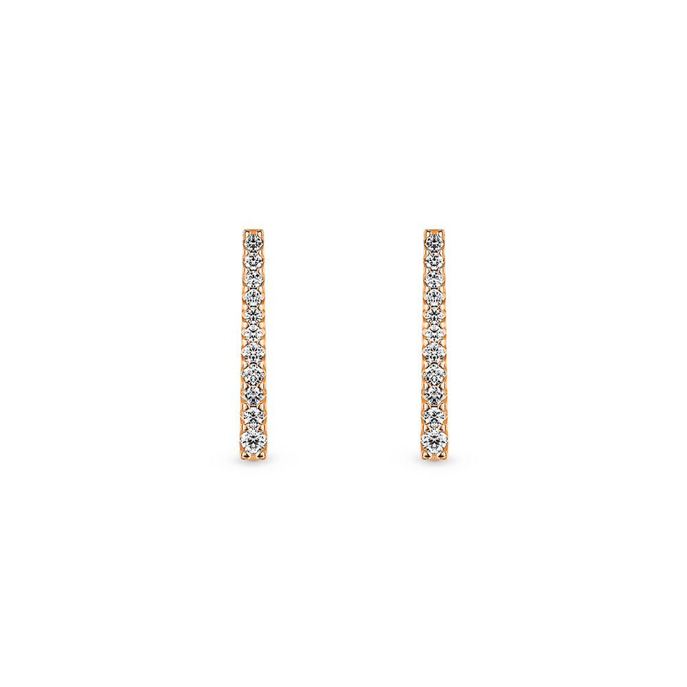 Brinco Ear Hook Arpege em Ouro Rosé 18k com Diamantes
