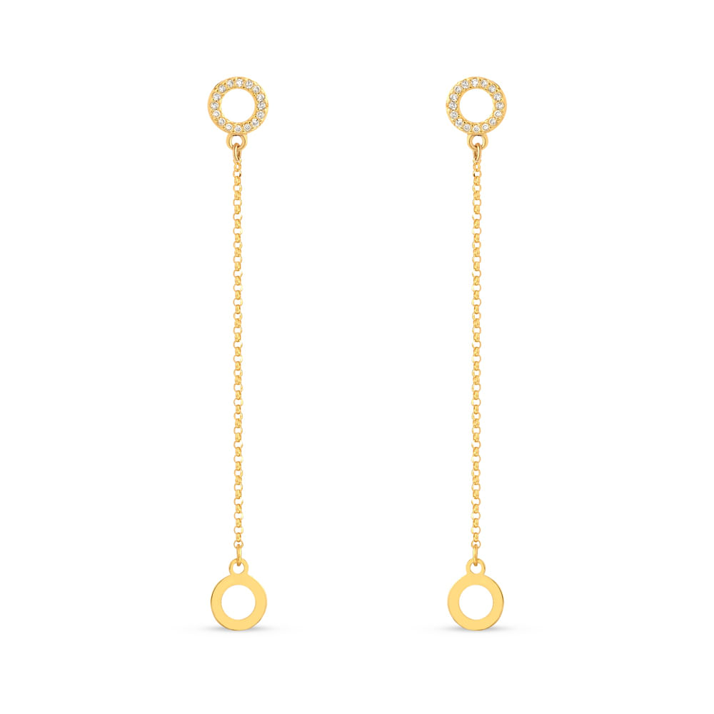 Brinco Gold Circle em Ouro Amarelo 18k com Diamantes