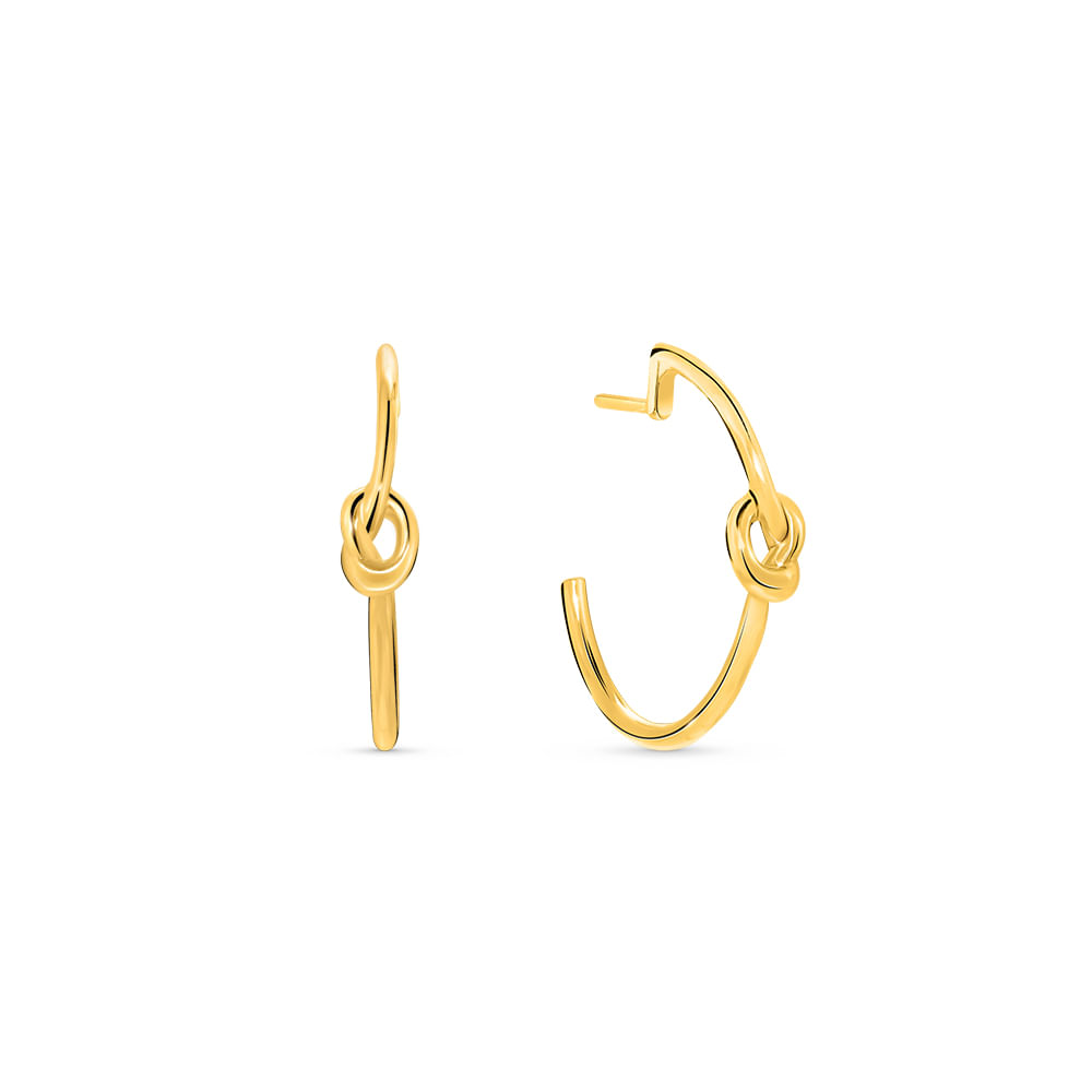 Argola Knot em Ouro Amarelo 18k, 12 mm