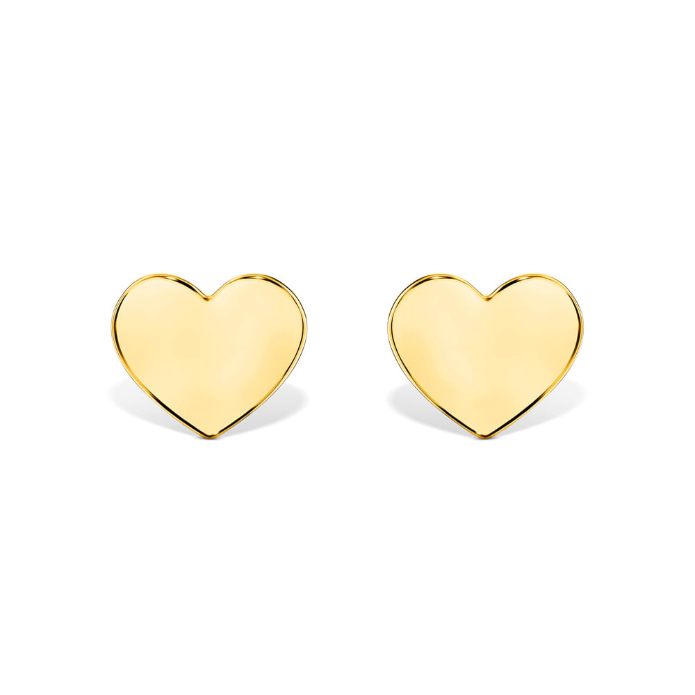 Brinco Heart em Ouro Amarelo 18k