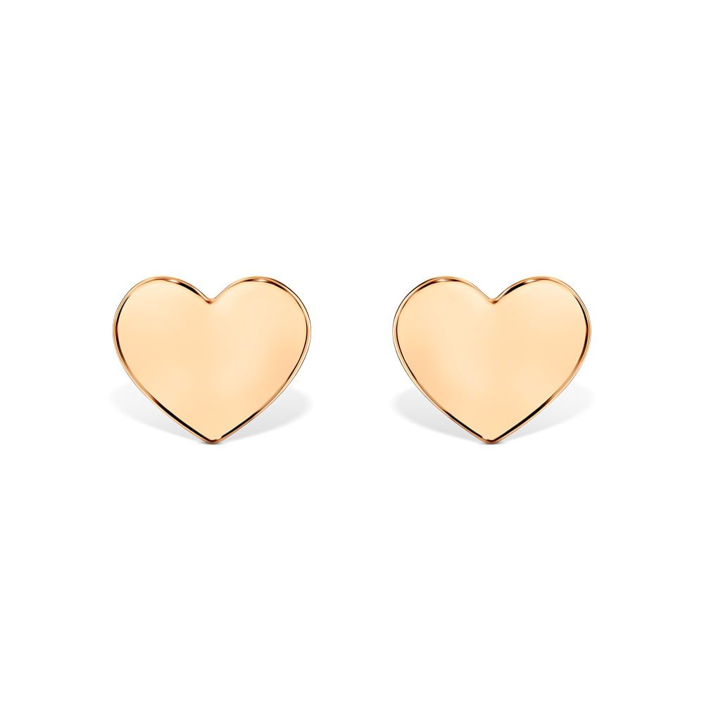 Brinco Heart em Ouro Rosé 18k