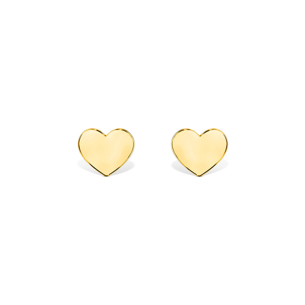 Brinco Heart em Ouro Amarelo 18k
