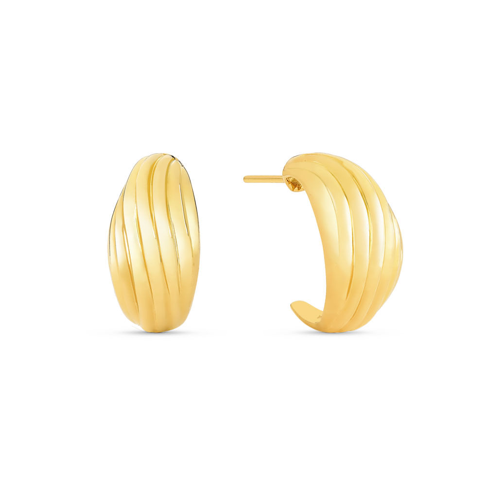 Argola Ondas em Ouro Amarelo 18k, 23 mm