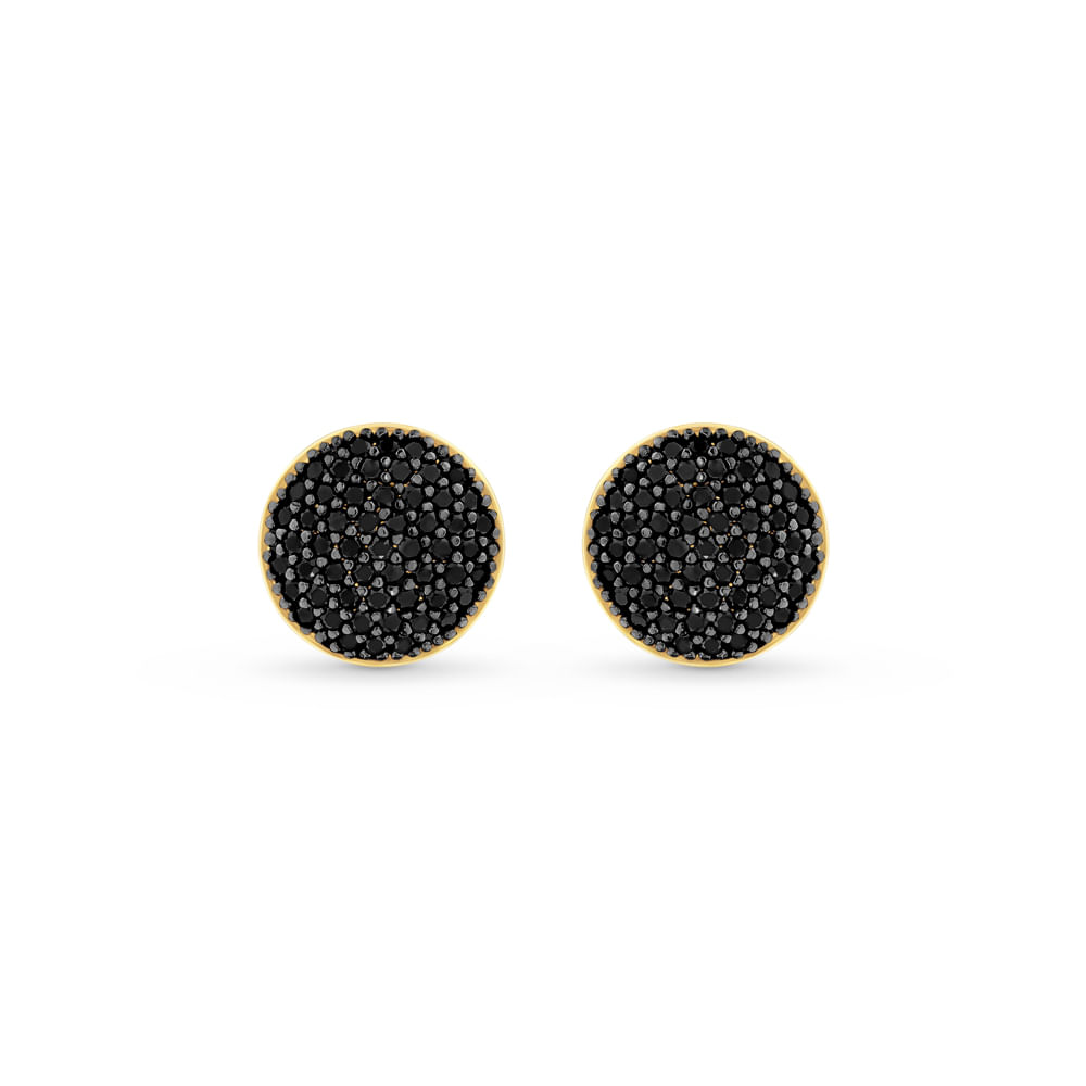 Brinco Glow em Ouro Amarelo 18k com Diamantes Negros