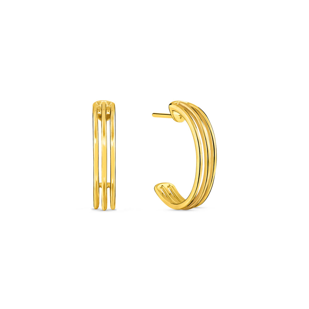 Brinco Argola Fita em Ouro Amarelo 18k