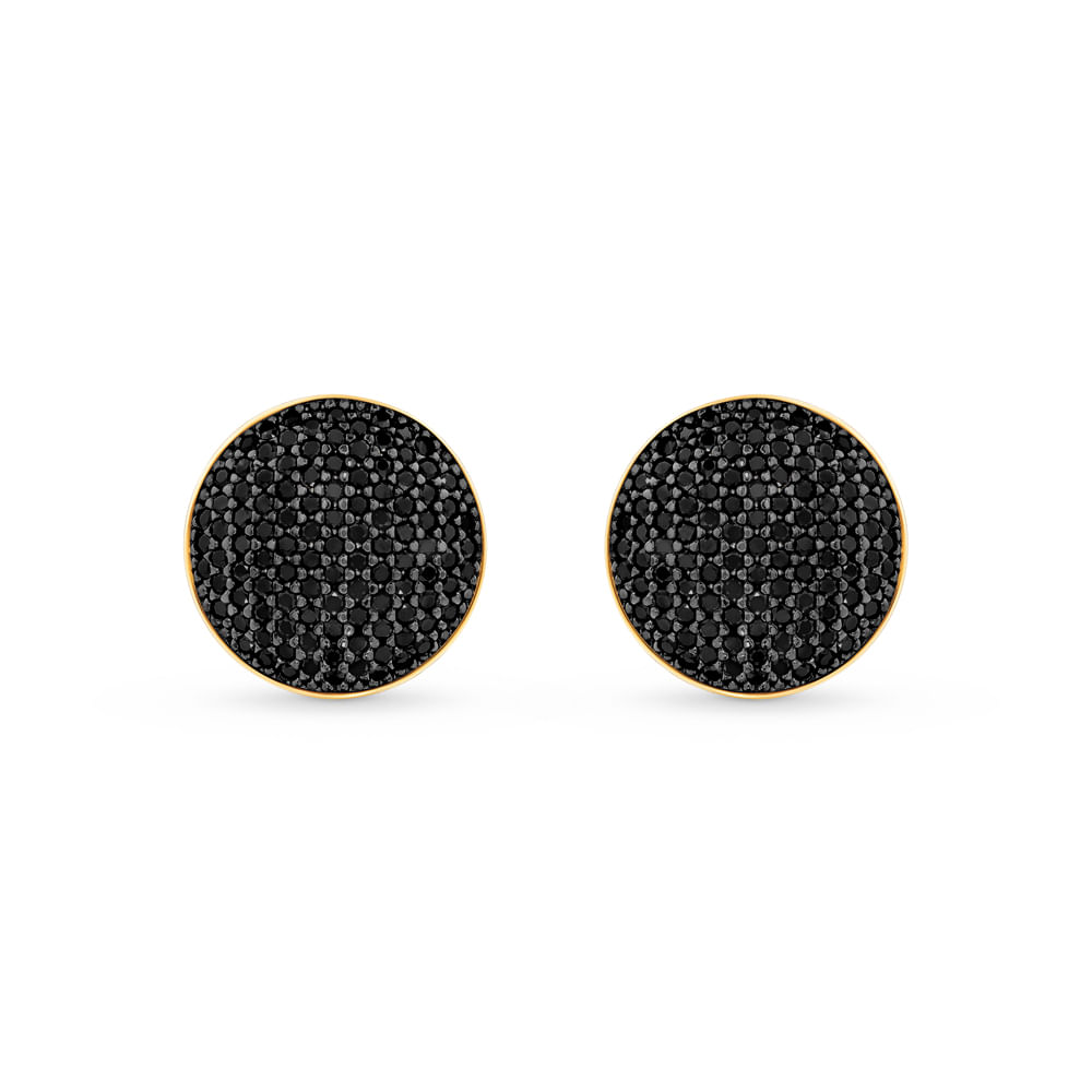Brinco Glow em Ouro Amarelo 18k com Diamantes Negros