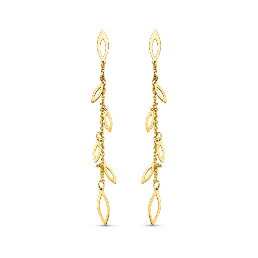 Brinco Gold Leaf em Ouro Amarelo 18k