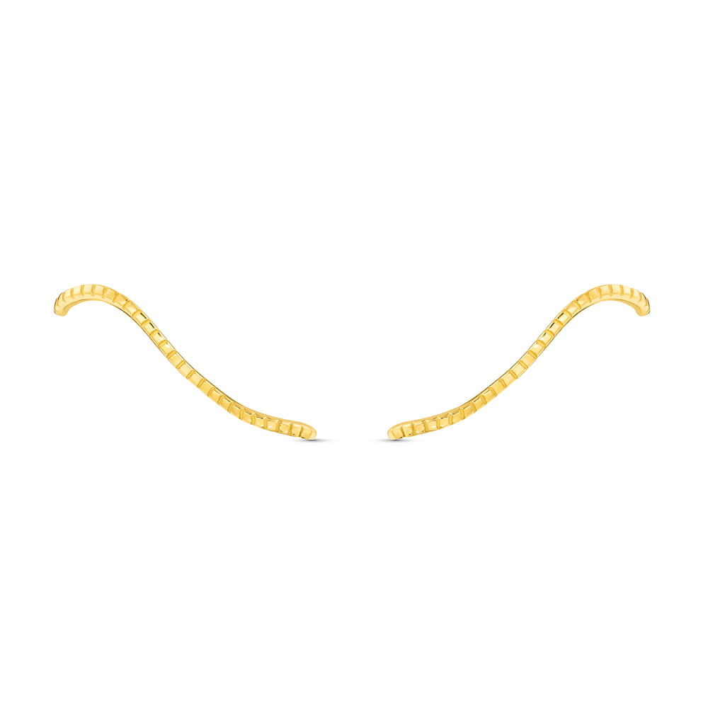 Brinco Ear Cuff Waves em Ouro Amarelo 18k