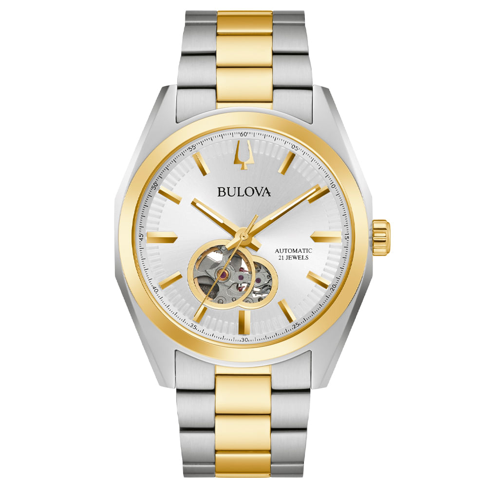 Relógio Bulova Surveyor Masculino Aço Prateado e Dourado 98A284