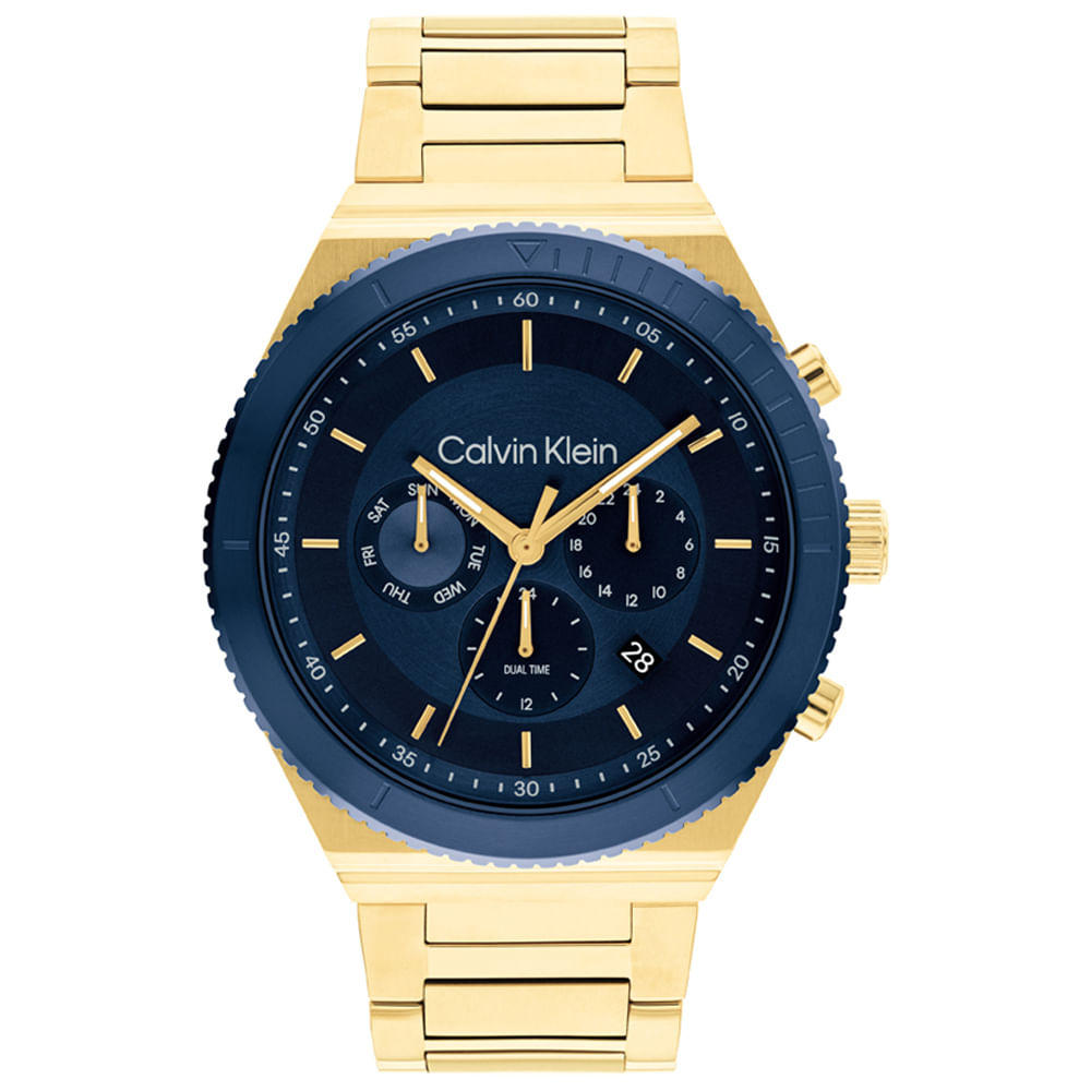 Relógio Calvin Klein Masculino Aço Dourado 25200302