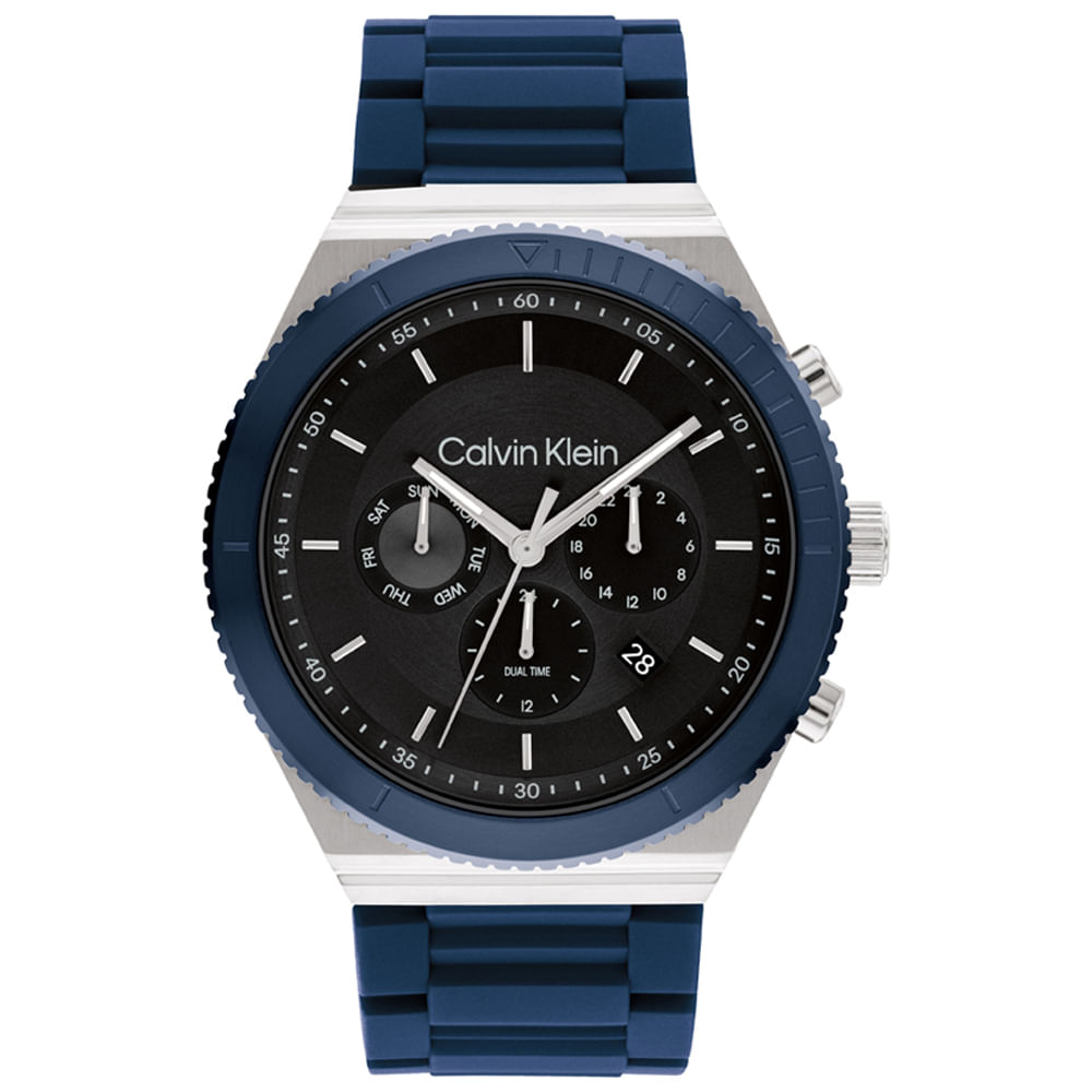 Relógio Calvin Klein Masculino Borracha Azul 25200307