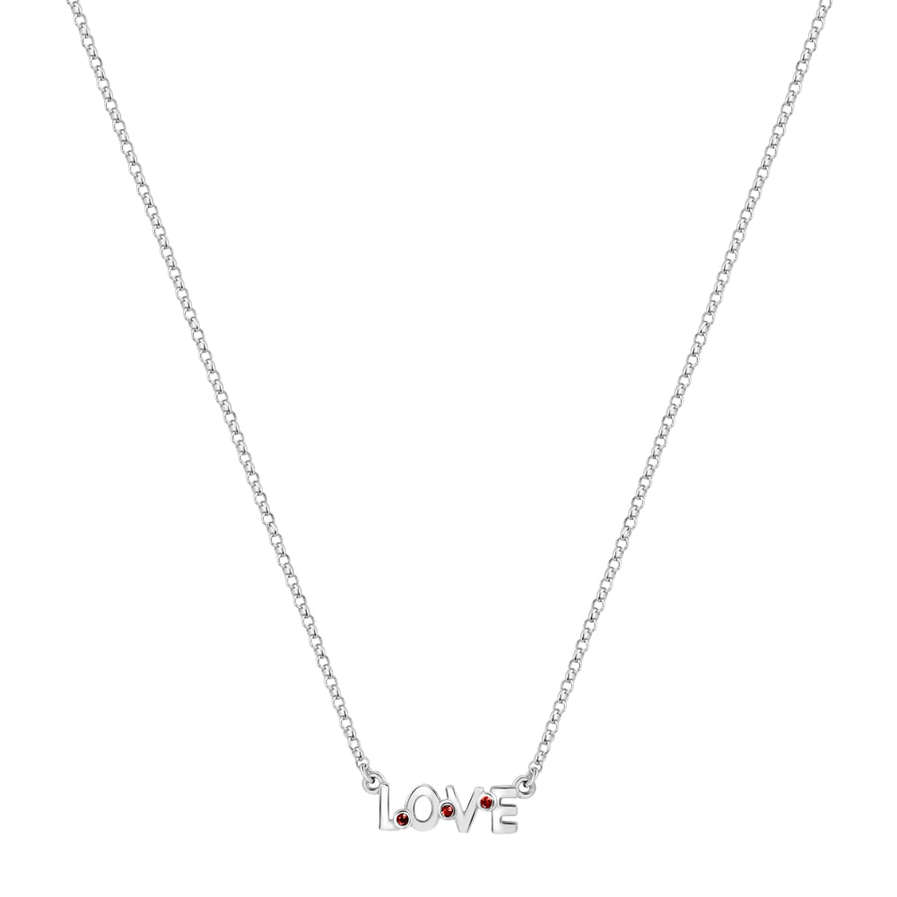 Colar Life Símbolo Love Prata Cravejado