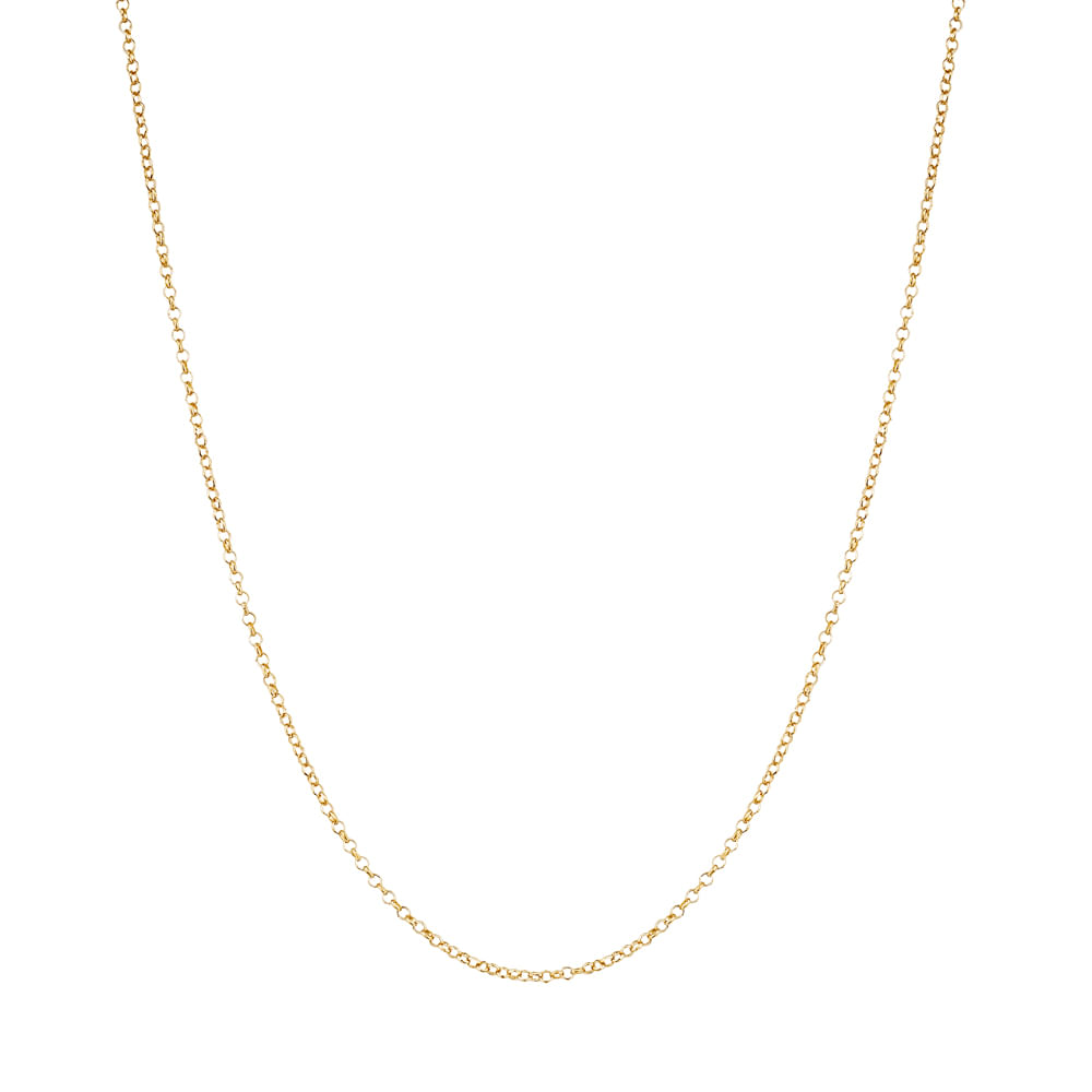 Corrente Life Portuguesa Prata com Banho Ouro Amarelo 40 cm