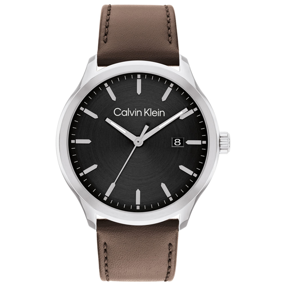 Relógio Calvin Klein Masculino Couro Marrom 25200354