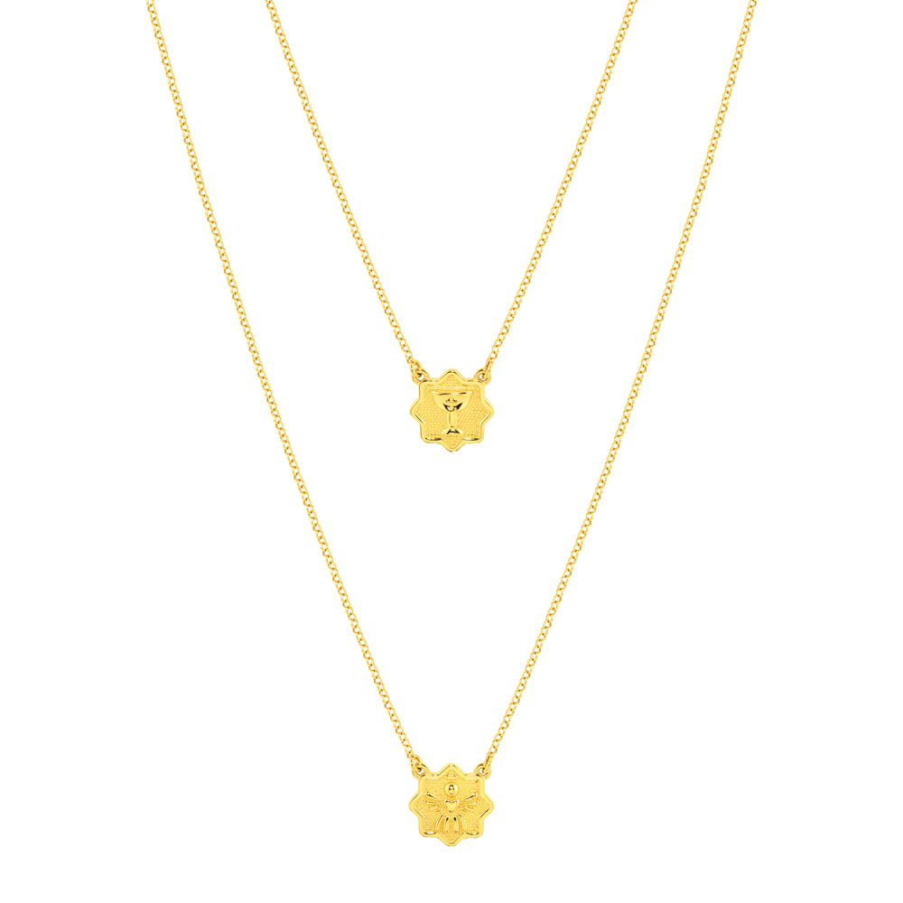 Escapulário Life Petit II Prata Banho Ouro Amarelo