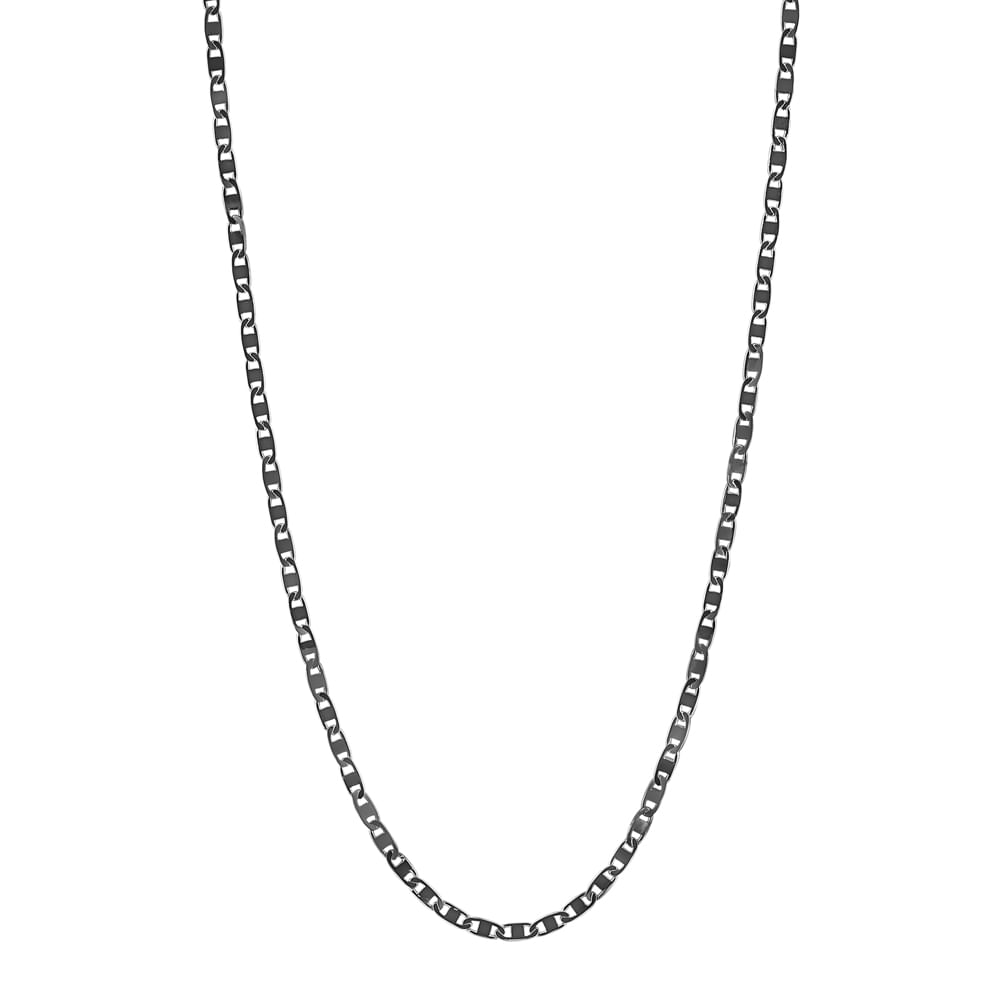 Corrente Piastrine em Prata 925 com Ródio Negro, 60cm