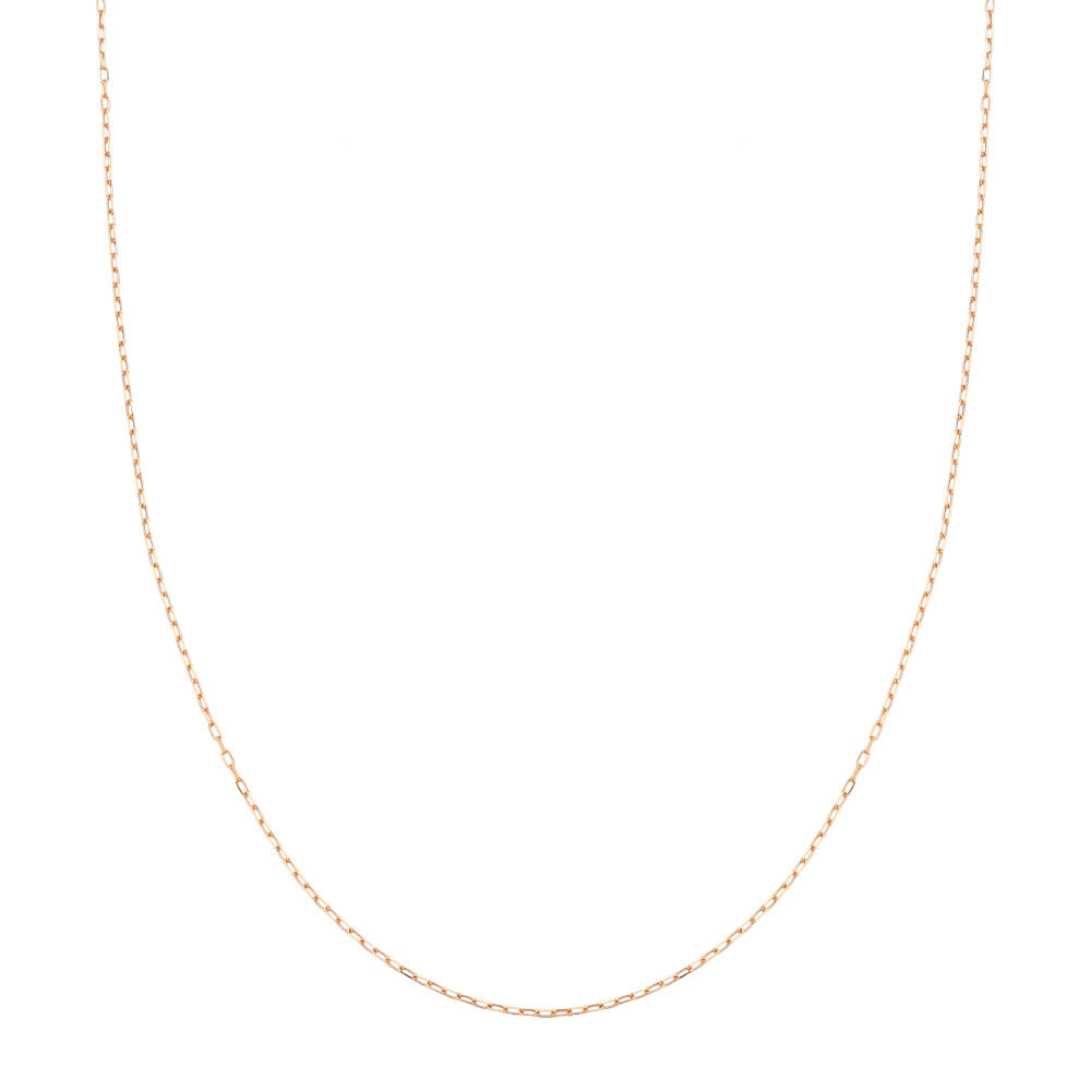 Corrente Cadeado Alongada em Ouro Rosé 18k, 60cm