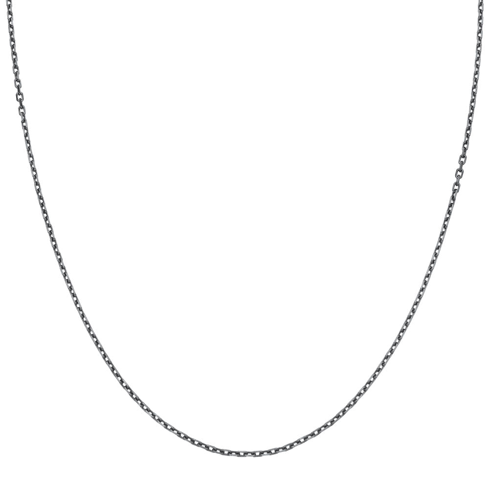 Corrente Cadeado em Prata 925 com Ródio Negro, 70cm