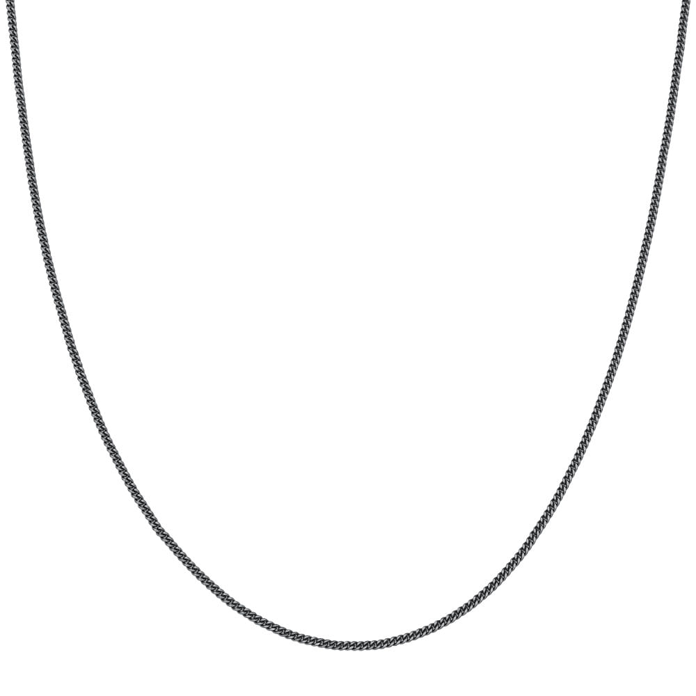 Corrente Groumet em Prata 925 com Ródio Negro, 70cm