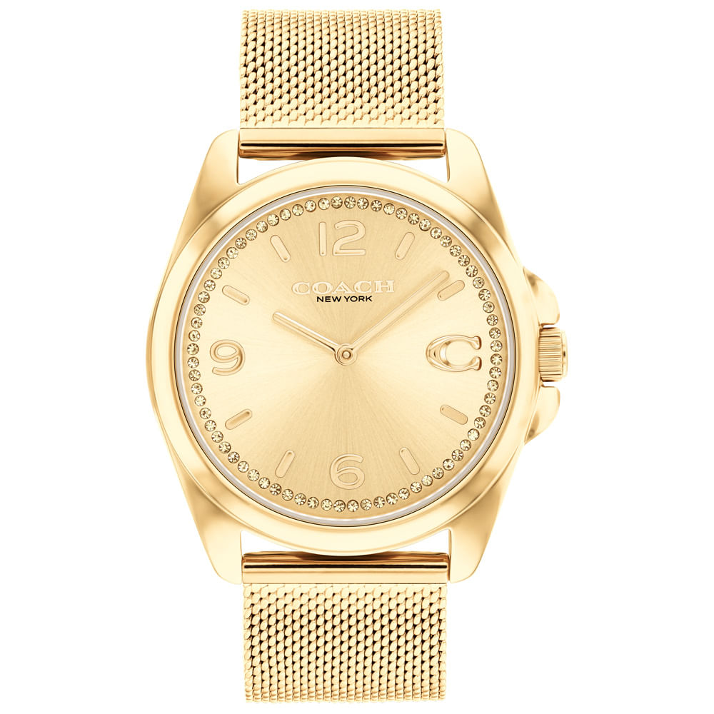 Relógio Coach Feminino Aço Dourado 14504144
