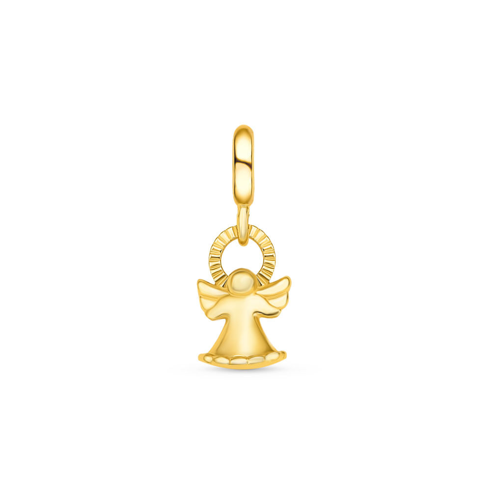 Pingente Life Religioso Anjo da Guarda em Prata 925 com Banho de Ouro Amarelo 18k