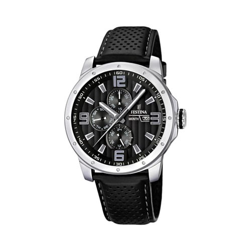 Relógio Festina Multifunction Masculino Couro Preto
