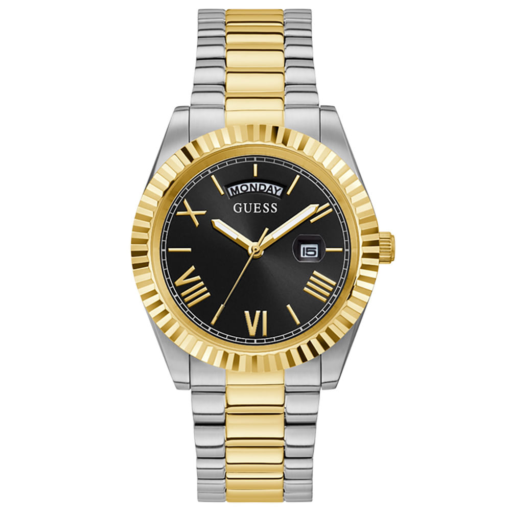Relógio Guess TBD Masculino Aço Prateado e Dourado