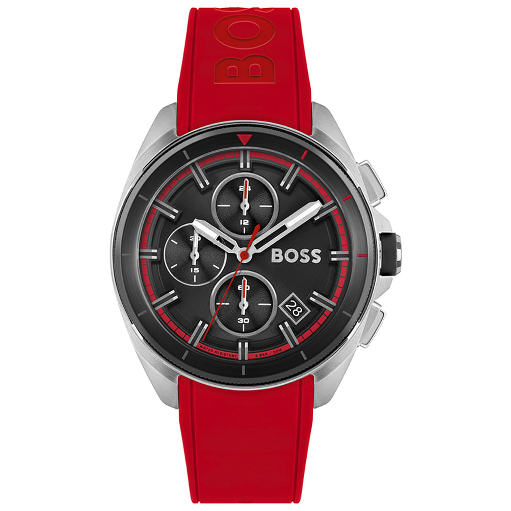 Relógio Boss Masculino Borracha Vermelha 1513959