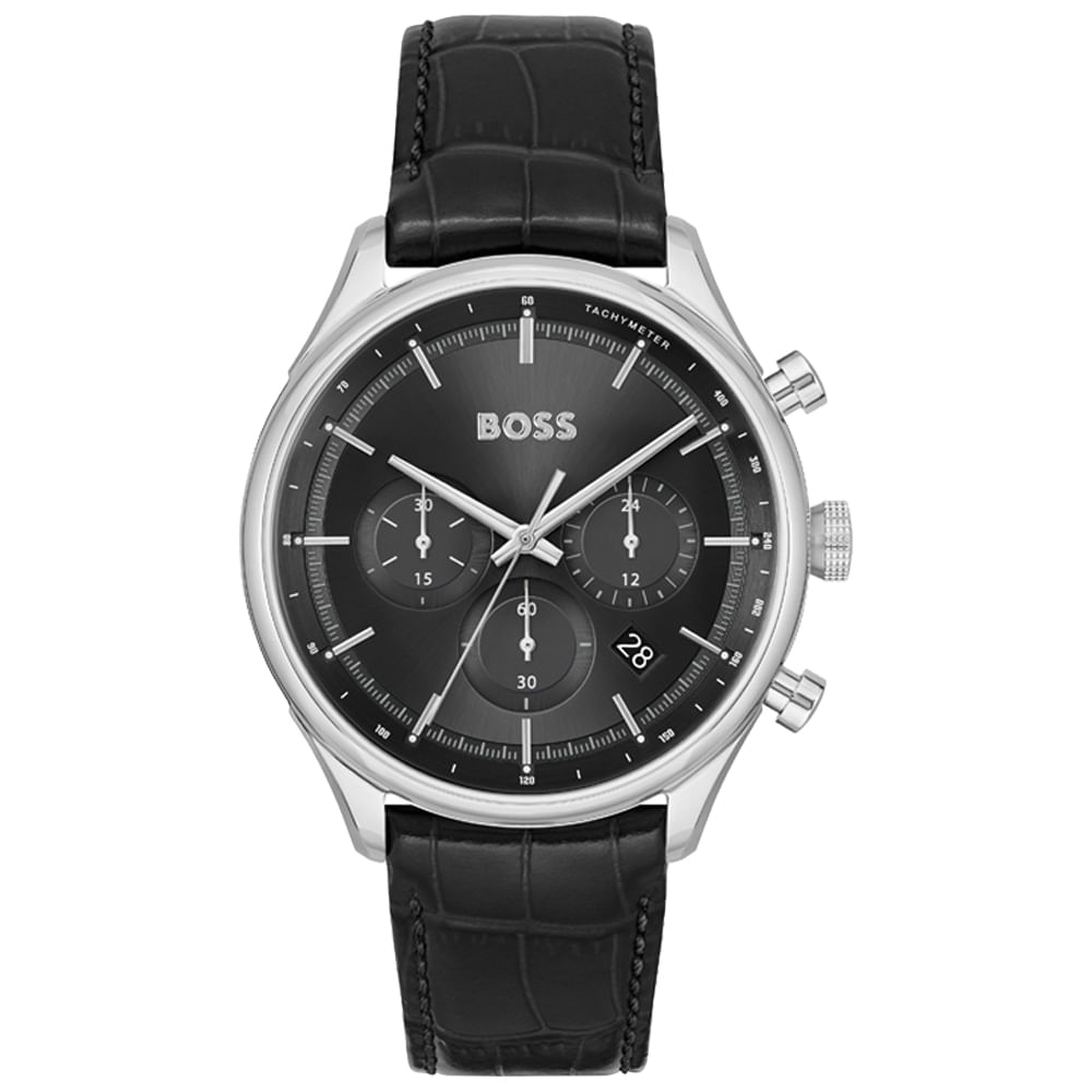 Relógio Boss Masculino Couro Preto 1514049