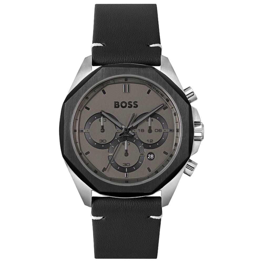 Relógio Boss Masculino Couro Preto 1514014