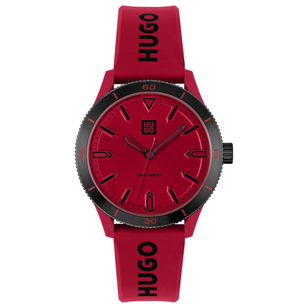 Relógio Hugo Masculino Borracha Vermelha 1520027