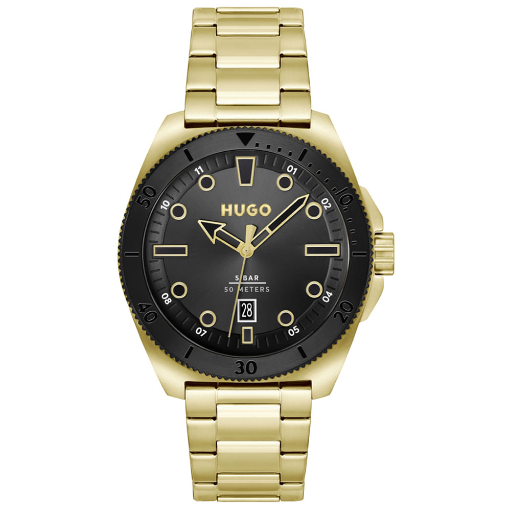 Relógio Hugo Masculino Aço Dourado 1530304