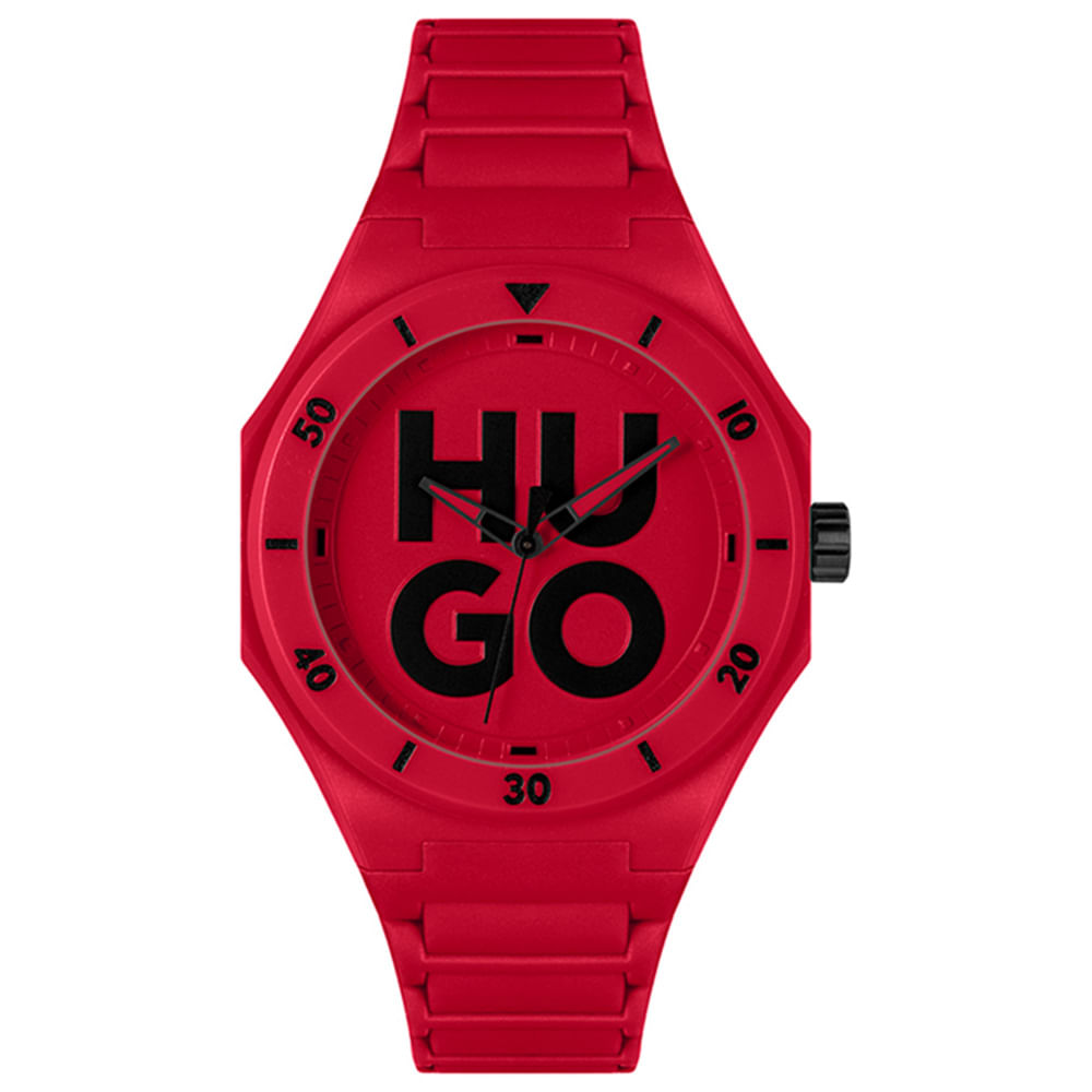 Relógio Hugo Masculino Silicone Vermelho 1530328