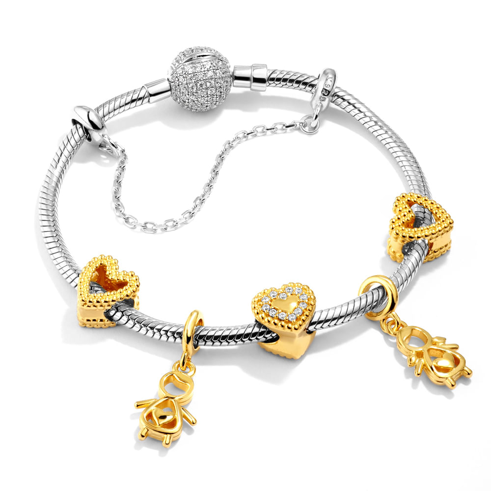 Kit Life Mãe de Casal com Banho Ouro Amarelo