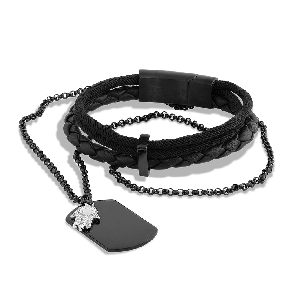 Kit Life Masculino Pulseira e Colar