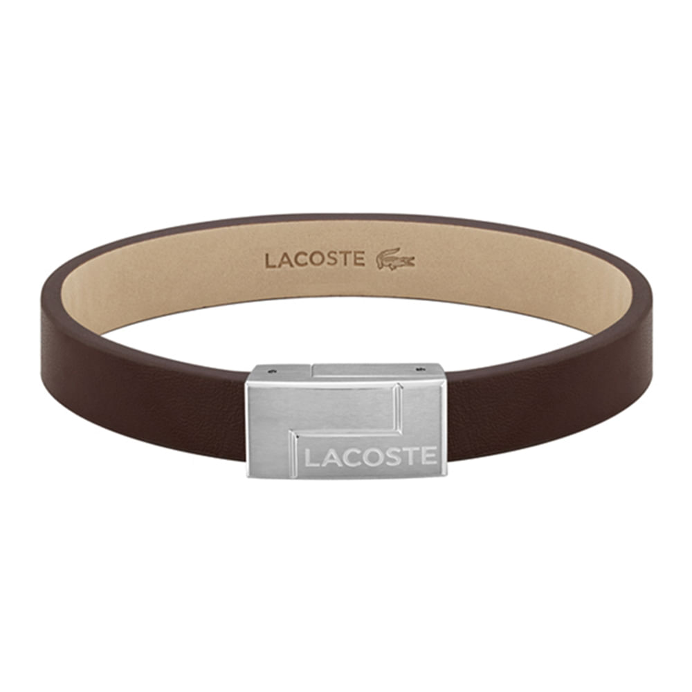 Pulseira Masculina Lacoste Couro Marrom – 2040071